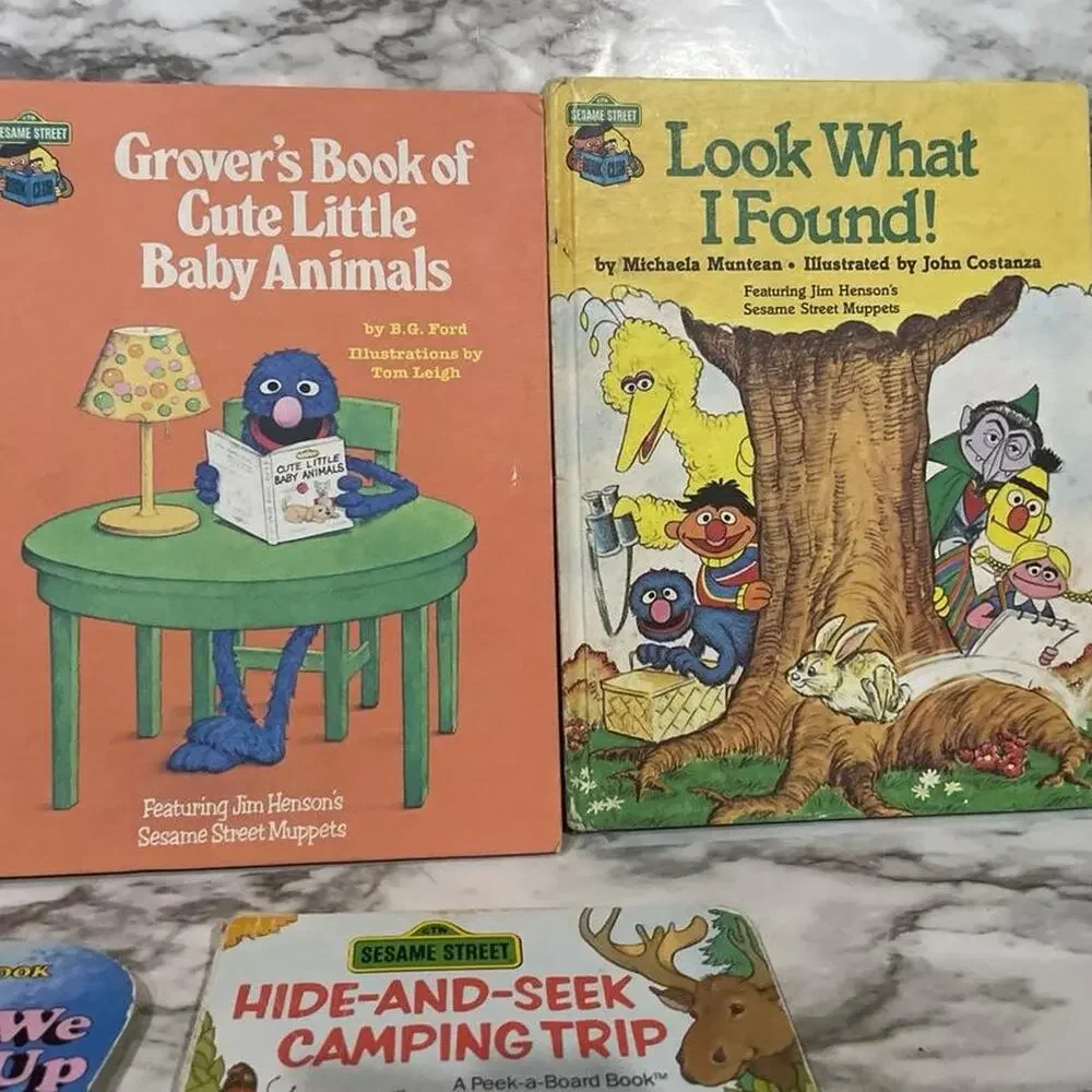 4 vintage sesame street books